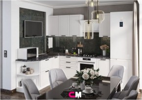 Модульная кухня Альфа холст белый в Салехарде - salekhard.mebel24.online | фото 1