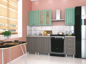 Модульная кухня Луксор серый-бирюза в Салехарде - salekhard.mebel24.online | фото 1