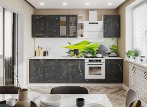 Модульная кухня Марбл мрамор дарк в Салехарде - salekhard.mebel24.online | фото 1