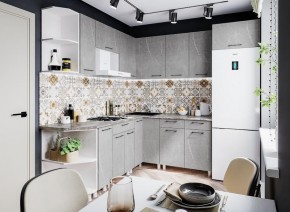 Модульная кухня Марбл мрамор лайт в Салехарде - salekhard.mebel24.online | фото 1