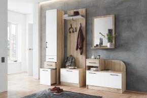 Модульная прихожая Денвер Дуб сонома/Белый в Салехарде - salekhard.mebel24.online | фото 1