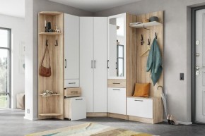 Модульная прихожая Денвер Дуб сонома/Белый в Салехарде - salekhard.mebel24.online | фото 2
