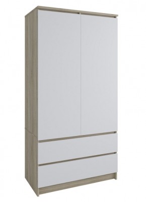 МОРИ МШ 900.1 Шкаф с 2-мя дв. и 2-мя ящ. (Дуб Сонома/Белый) в Салехарде - salekhard.mebel24.online | фото 1