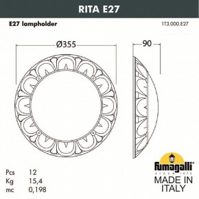 Накладной светильник Fumagalli Rita 1T3.000.000.AYE27 в Салехарде - salekhard.mebel24.online | фото 2