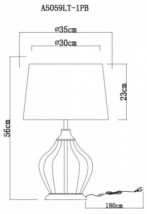 Настольная лампа декоративная Arte Lamp Baymont A5059LT-1PB в Салехарде - salekhard.mebel24.online | фото 3