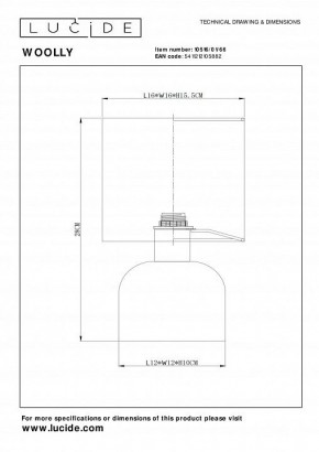 Настольная лампа декоративная Lucide Woolly 10516/01/66 в Салехарде - salekhard.mebel24.online | фото 4