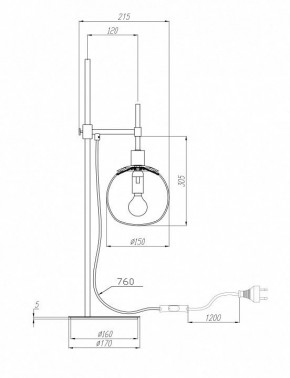 Настольная лампа декоративная Maytoni Erich MOD221-TL-01-N в Салехарде - salekhard.mebel24.online | фото 3