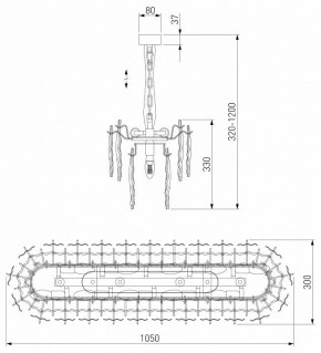 Подвесная люстра Bogate-s Leaf 370 в Салехарде - salekhard.mebel24.online | фото 4