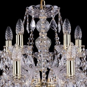 Подвесная люстра Bohemia Ivele Crystal 1411 1411/10+5/240/G/Leafs в Салехарде - salekhard.mebel24.online | фото 4