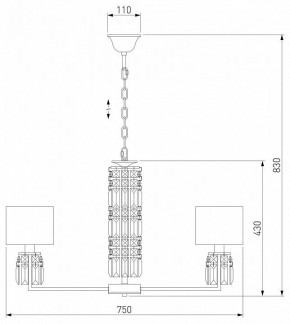 Подвесная люстра Eurosvet Zaffiro 10099/8 хром/прозрачный хрусталь Strotskis (новый абажур) в Салехарде - salekhard.mebel24.online | фото 5
