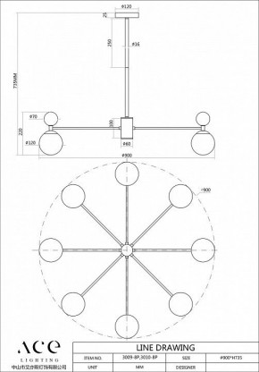 Подвесная люстра Favourite Sangamarmer 3009-8P в Салехарде - salekhard.mebel24.online | фото 2