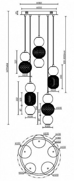 Подвесная люстра Maytoni Drop MOD273PL-L80G3K в Салехарде - salekhard.mebel24.online | фото 2