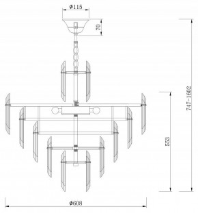 Подвесная люстра Maytoni Flare DIA200PL-08G в Салехарде - salekhard.mebel24.online | фото 5