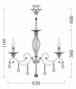Подвесная люстра Maytoni Grace RC247-PL-06-R в Салехарде - salekhard.mebel24.online | фото 5