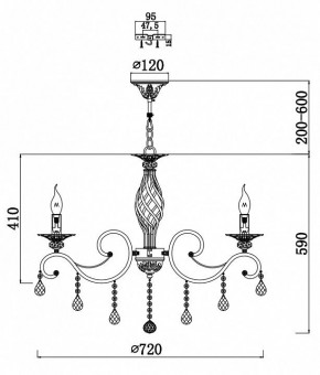 Подвесная люстра Maytoni Grace RC247-PL-08-R в Салехарде - salekhard.mebel24.online | фото 3