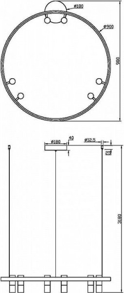 Подвесная люстра Maytoni Halo MOD102PL-L42BK в Салехарде - salekhard.mebel24.online | фото 4