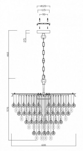 Подвесная люстра Maytoni Linn MOD091PL-07CH в Салехарде - salekhard.mebel24.online | фото 4