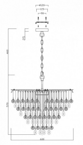 Подвесная люстра Maytoni Linn MOD091PL-07G в Салехарде - salekhard.mebel24.online | фото 5