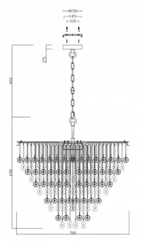 Подвесная люстра Maytoni Linn MOD091PL-09CH в Салехарде - salekhard.mebel24.online | фото 3