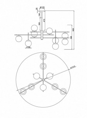 Подвесная люстра Maytoni Nostalgia MOD048PL-09G в Салехарде - salekhard.mebel24.online | фото 3