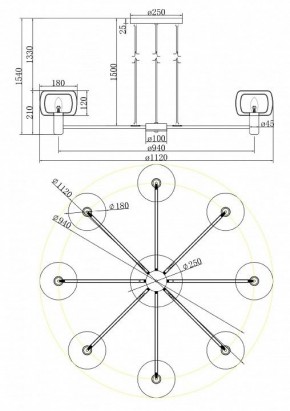 Подвесная люстра Maytoni Vision MOD411PL-08G в Салехарде - salekhard.mebel24.online | фото 4