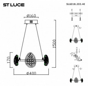 Подвесная люстра ST-Luce Enigma SL6018.203.48 в Салехарде - salekhard.mebel24.online | фото 4