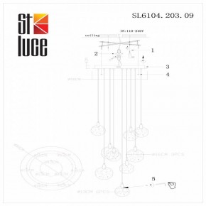 Подвесная люстра ST-Luce Montecelio SL6104.203.09 в Салехарде - salekhard.mebel24.online | фото 3