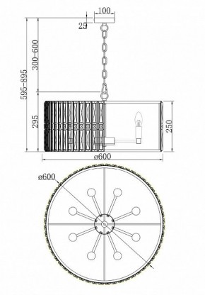 Подвесной светильник Maytoni Facet MOD094PL-08CH в Салехарде - salekhard.mebel24.online | фото 3