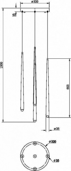 Подвесной светильник Maytoni Halo MOD132PL-L30BSK в Салехарде - salekhard.mebel24.online | фото 2