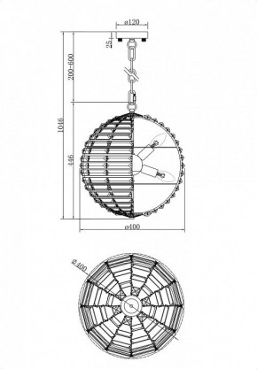 Подвесной светильник Maytoni Palla MOD092PL-06CH в Салехарде - salekhard.mebel24.online | фото 3