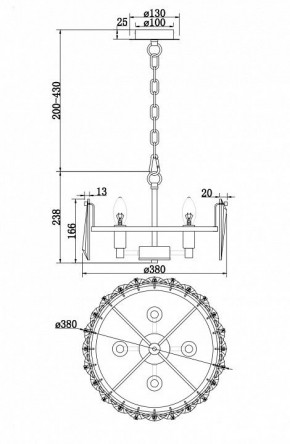 Подвесной светильник Maytoni Puntes MOD043PL-04CH в Салехарде - salekhard.mebel24.online | фото 4
