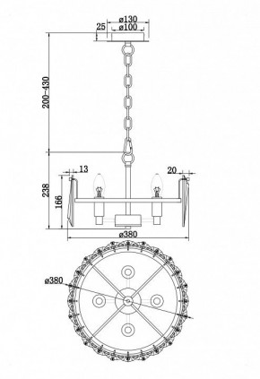 Подвесной светильник Maytoni Puntes MOD043PL-04G в Салехарде - salekhard.mebel24.online | фото 4