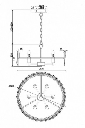 Подвесной светильник Maytoni Puntes MOD043PL-06CH в Салехарде - salekhard.mebel24.online | фото 5