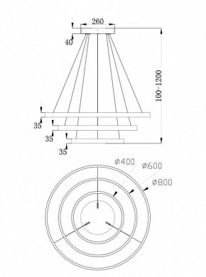 Подвесной светильник Maytoni Rim MOD058PL-L100BS4K в Салехарде - salekhard.mebel24.online | фото 6