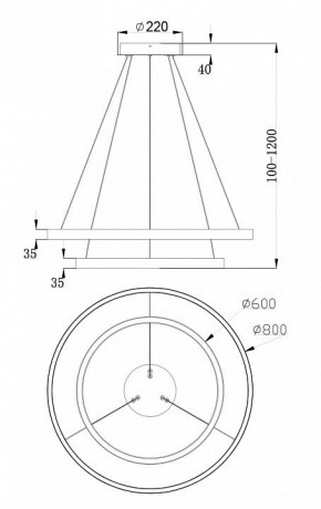 Подвесной светильник Maytoni Rim MOD058PL-L74BS4K в Салехарде - salekhard.mebel24.online | фото 7