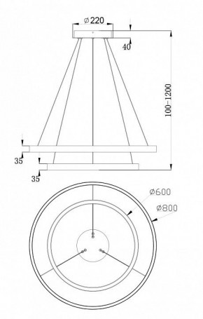 Подвесной светильник Maytoni Rim MOD058PL-L74W4K в Салехарде - salekhard.mebel24.online | фото 6