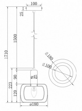 Подвесной светильник Maytoni Vision MOD411PL-01G в Салехарде - salekhard.mebel24.online | фото 7