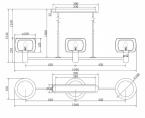 Подвесной светильник Maytoni Vision MOD411PL-03G в Салехарде - salekhard.mebel24.online | фото 6