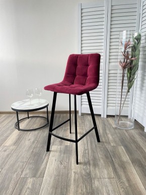Полубарный стул CHILLI-QB SQUARE винный #16, велюр / черный каркас (H=66cm) М-City в Салехарде - salekhard.mebel24.online | фото 4