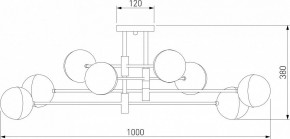 Потолочная люстра Eurosvet Nuvola 70129/8 латунь в Салехарде - salekhard.mebel24.online | фото 3