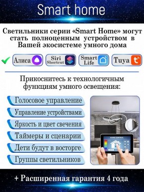 Потолочная люстра Natali Kovaltseva Smart home LED LAMPS 81216 в Салехарде - salekhard.mebel24.online | фото 6