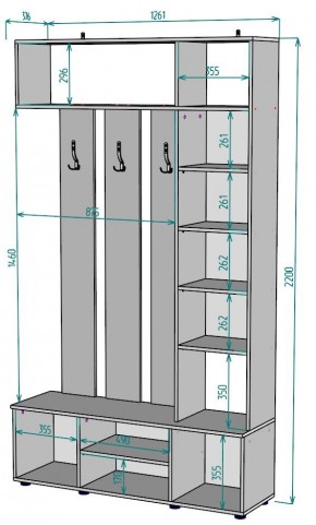 Прихожая с зеркалом V19_M в Салехарде - salekhard.mebel24.online | фото 2