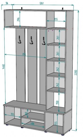 Прихожая с зеркалом V20_M в Салехарде - salekhard.mebel24.online | фото 2