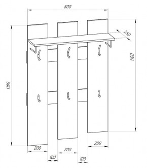 Прихожая-вешалка большая 800 в Салехарде - salekhard.mebel24.online | фото 2