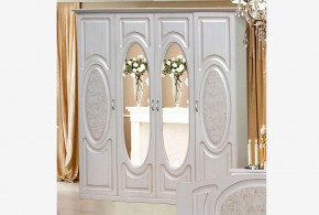 Прованс-2 Шкаф 4-х дверный с 2 зеркалами (Бежевый/Текстура белая платиной золото) в Салехарде - salekhard.mebel24.online | фото 1