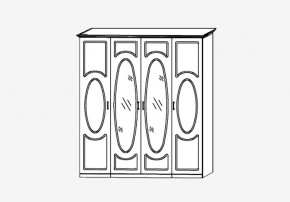 Прованс-2 Шкаф 4-х дверный с 2 зеркалами (Бежевый/Текстура белая платиной золото) в Салехарде - salekhard.mebel24.online | фото 2