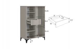 РИЧ Комод 2 со стеклом в Салехарде - salekhard.mebel24.online | фото 3