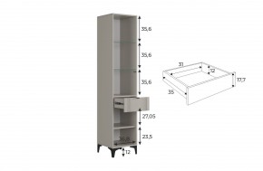 РИЧ Шкаф однодверный со стеклом в Салехарде - salekhard.mebel24.online | фото 3