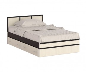 Сакура Кровать с ящиками 1200, цвет венге/дуб лоредо, ШхГхВ 123,5х203,5х80 см., сп.м. 1200х2000 мм., без матраса, основание есть, универсальная сборка в Салехарде - salekhard.mebel24.online | фото 4