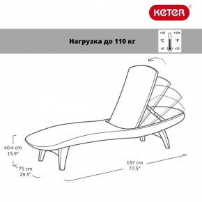 Шезлонг Пацифик (Pacific) графит в Салехарде - salekhard.mebel24.online | фото 2